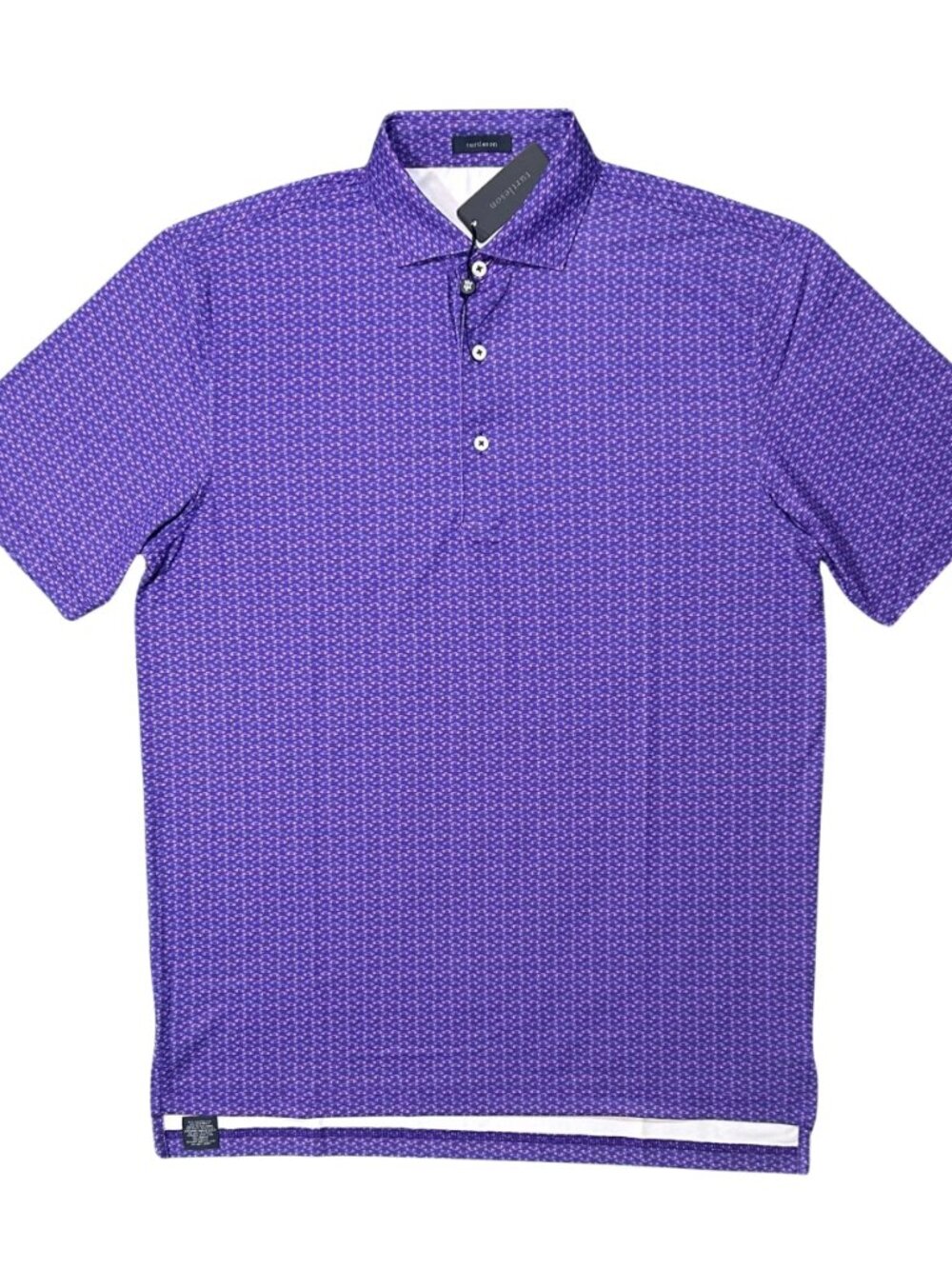 Turtleson Violet / Lavender Alston Performance Polo Purple Golf Geo Print Car